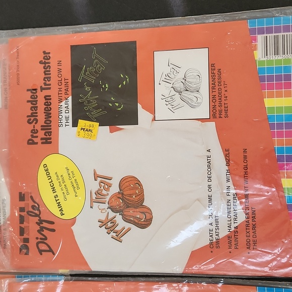 Vintage Dizzle Pre-Shaded Halloween Iron-on Transfers Glow Witch Ghost Pumpkin - Picture 4 of 10